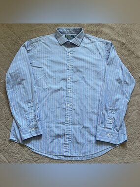 Polo Ralph Lauren Striped Button Down Shirt Preppy Old Money Western Sz 18 36/37